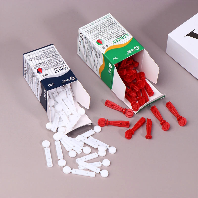 50Pcs Sterile Lancets Kit For 28G Pen Glucose Meter Disposable Needles Spilled Blood Needle Measuring Blood Sugar Level