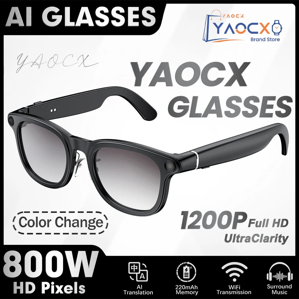2026 New Smart Glasses Side LED Battery Direct Display 800W HD Camera Recording Dual Microphone Noise Reduction Smart Glasses
