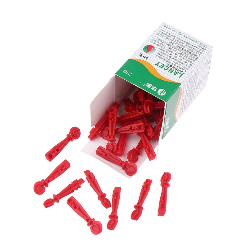 50Pcs Sterile Lancets Kit For 28G Pen Glucose Meter Disposable Needles Spilled Blood Needle Measuring Blood Sugar Level