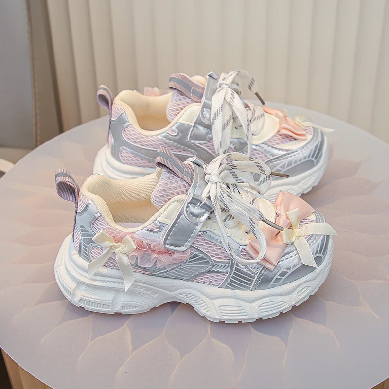 Athletic Shoes for Little Girls 2025 New Autumn Toddler Walking Shoes Thick Bottom Soft Sole Versatile School Sports Sneakers