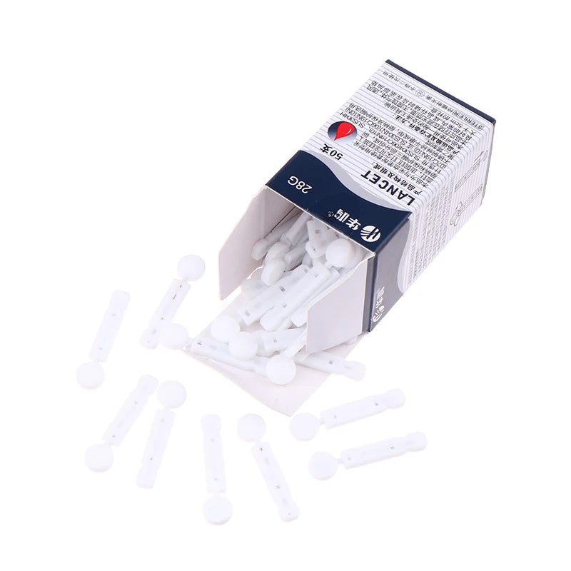 50Pcs Sterile Lancets Kit For 28G Pen Glucose Meter Disposable Needles Spilled Blood Needle Measuring Blood Sugar Level