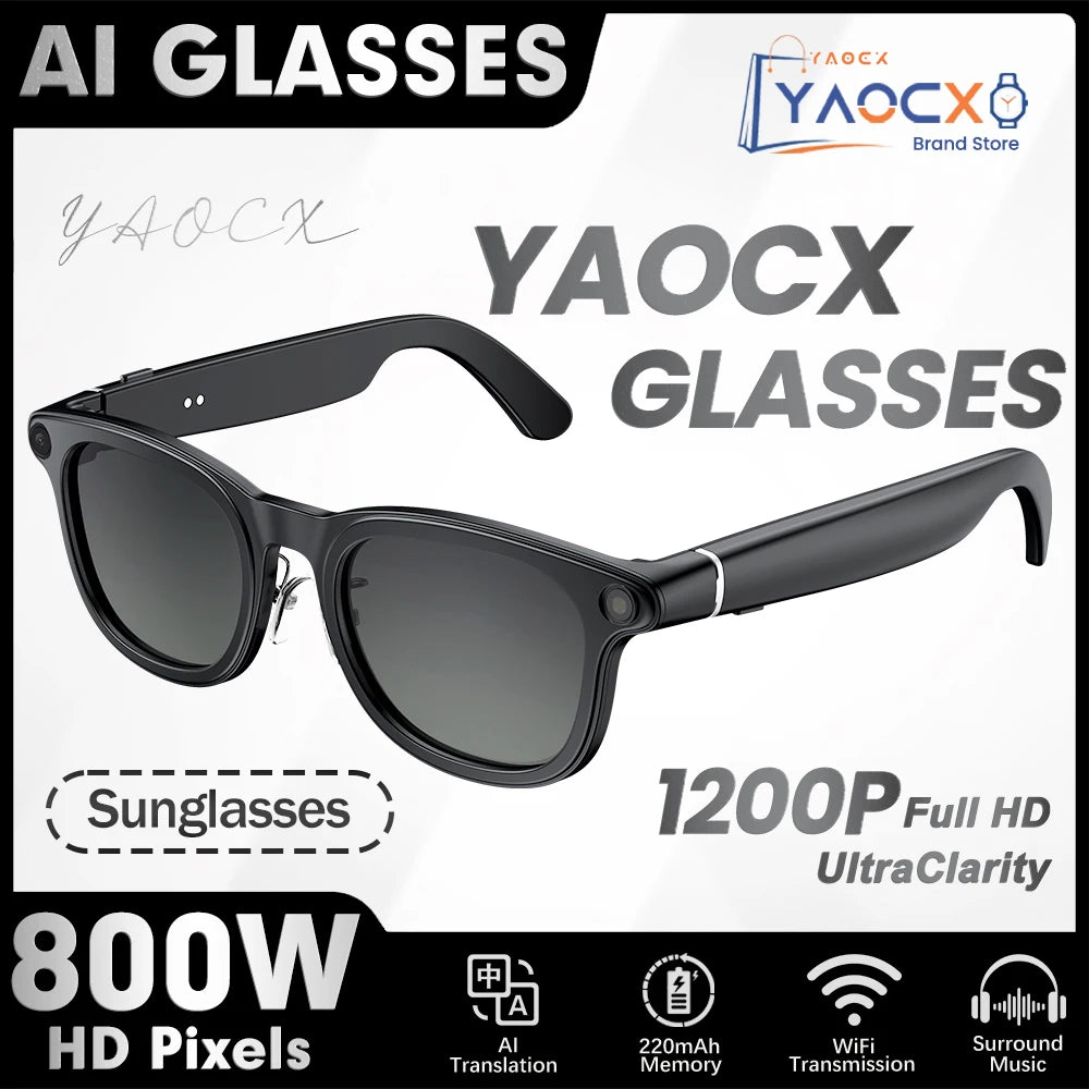 2026 New Smart Glasses Side LED Battery Direct Display 800W HD Camera Recording Dual Microphone Noise Reduction Smart Glasses