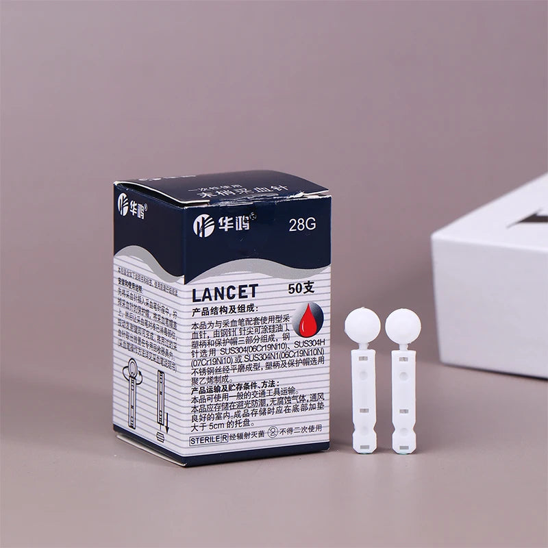 50Pcs Sterile Lancets Kit For 28G Pen Glucose Meter Disposable Needles Spilled Blood Needle Measuring Blood Sugar Level