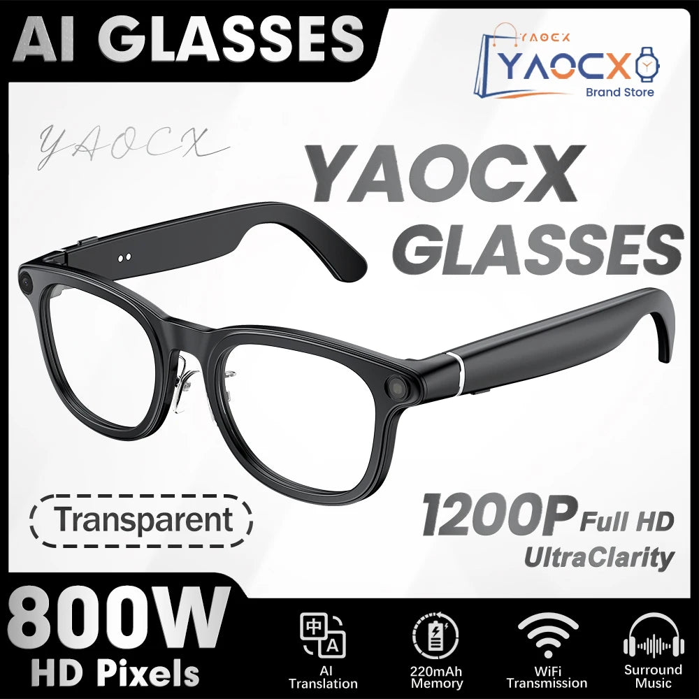 2026 New Smart Glasses Side LED Battery Direct Display 800W HD Camera Recording Dual Microphone Noise Reduction Smart Glasses