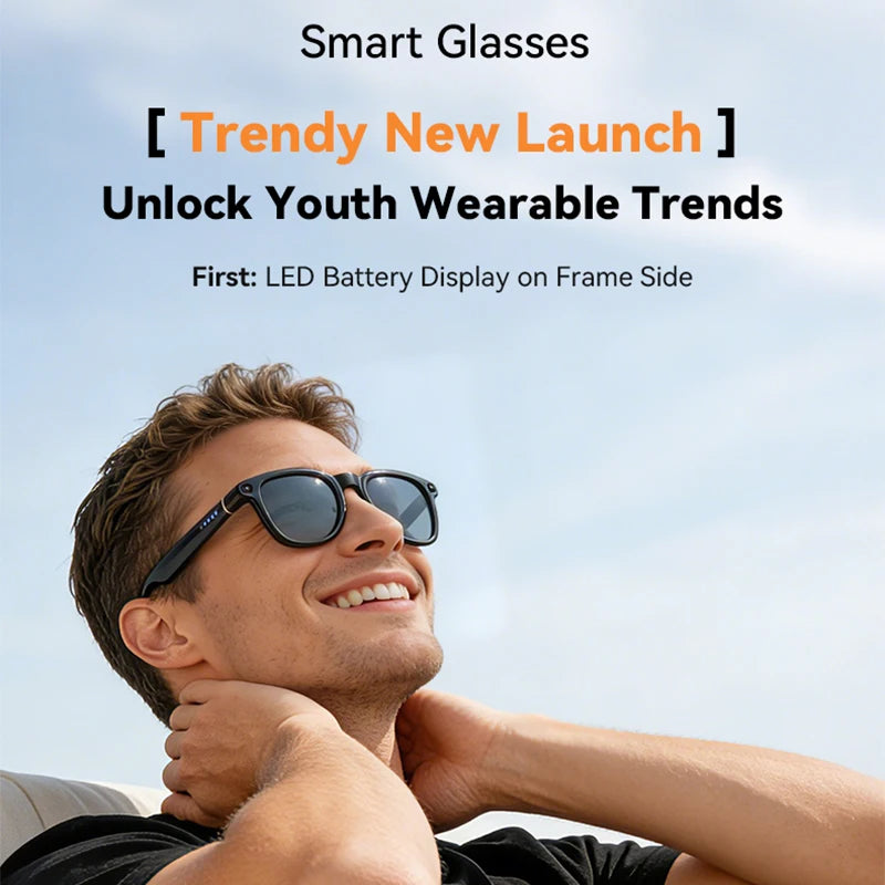 2026 New Smart Glasses Side LED Battery Direct Display 800W HD Camera Recording Dual Microphone Noise Reduction Smart Glasses