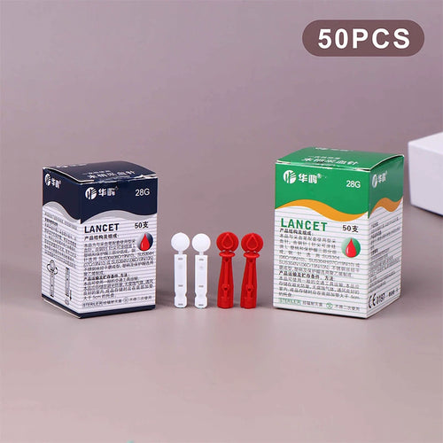 50Pcs Sterile Lancets Kit For 28G Pen Glucose Meter Disposable Needles Spilled Blood Needle Measuring Blood Sugar Level